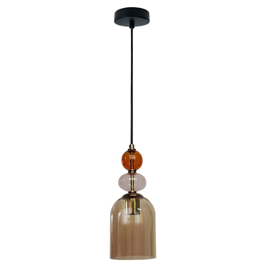 Hanglamp aan kabel TROPEA 1xE27/15W/230V zwart/gerookt rood/beige