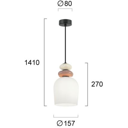 Hanglamp aan kabel VALISIA 3xE27/40W/230V beige/olijfgroen