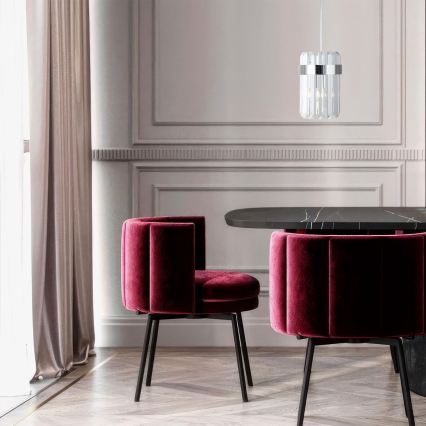 Hanglamp aan kabel VETRO 1xE14/10W/230V glanzend chroom