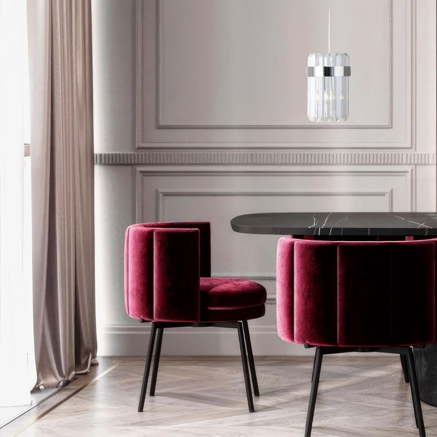 Hanglamp aan kabel VETRO 1xE14/10W/230V glanzend chroom