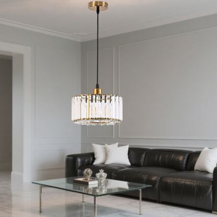 Hanglamp aan kabel VETRO 1xE27/60W/230V goudkleurig