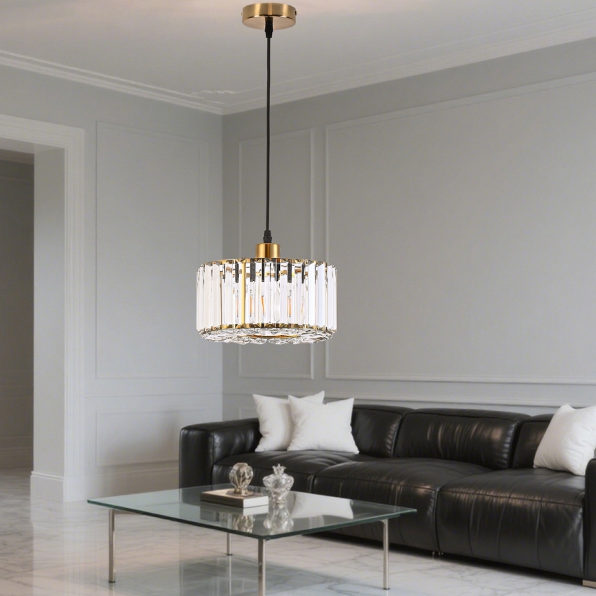 Hanglamp aan kabel VETRO 1xE27/60W/230V goudkleurig