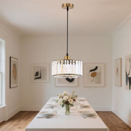 Hanglamp aan kabel VETRO 1xE27/60W/230V goudkleurig