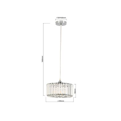 Hanglamp aan kabel VETRO 1xE27/60W/230V goudkleurig