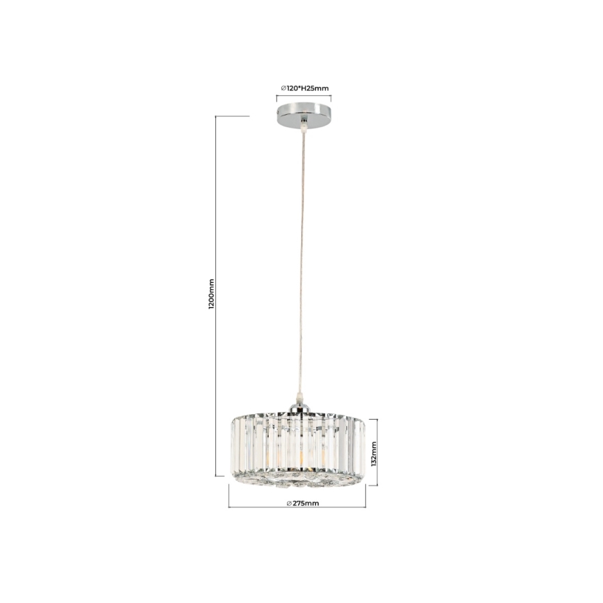 Hanglamp aan kabel VETRO 1xE27/60W/230V goudkleurig