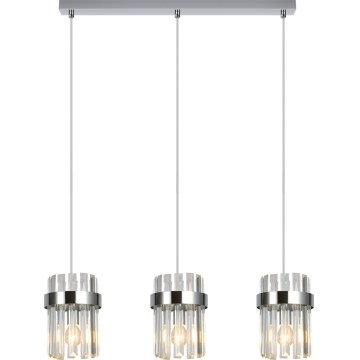 Hanglamp aan kabel VETRO 3xE14/10W/230V, glanzend chroom