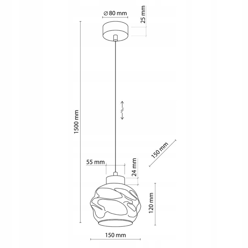 Hanglamp aan kabel ZULIA 1xE27/15W/230V zwart/rookzwart