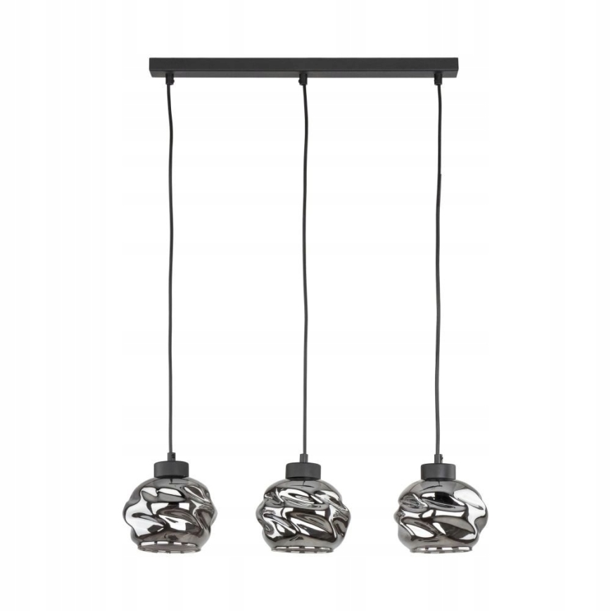 Hanglamp aan kabel ZULIA 3xE27/15W/230V zwart/gerookt zwart
