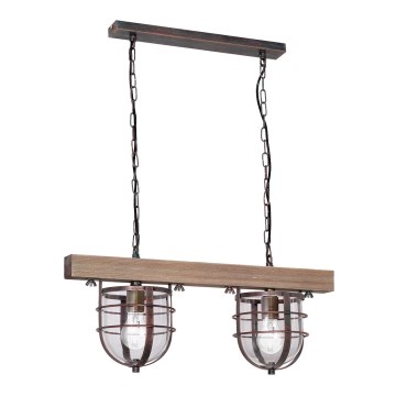 Hanglamp aan ketting ANDER 2xE27/60W/230V lichtbruin