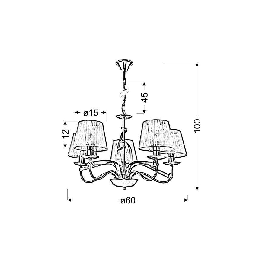 Hanglamp aan ketting DIVA 5xE14/40W/230V