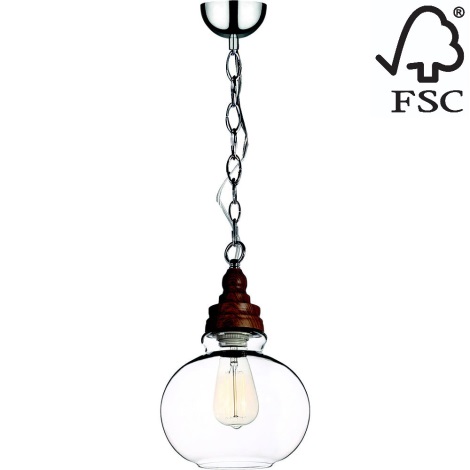 Hanglamp aan ketting EDVIN 1xE27/60W/230V - FSC-gecertificeerd