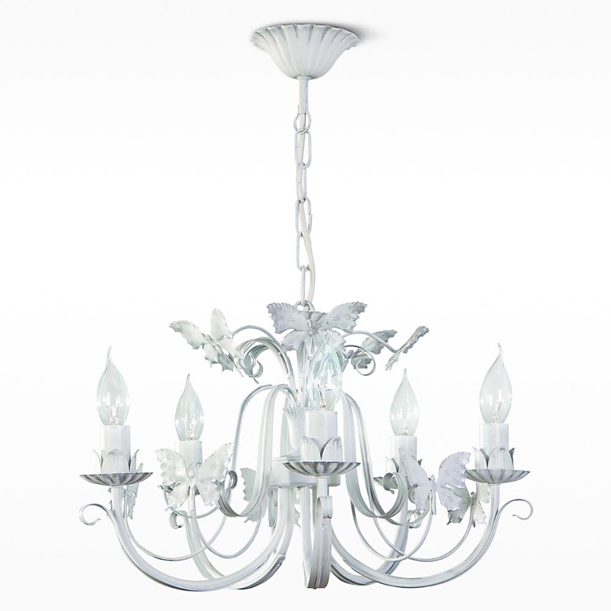 Hanglamp aan ketting FARFALA 5xE14/40W/230V patina