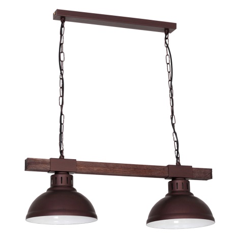 Hanglamp aan ketting HAKON 2xE27/60W/230V donker