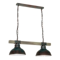 Hanglamp aan ketting HAKON 2xE27/60W/230V patina