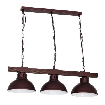 Hanglamp aan ketting HAKON 3xE27/60W/230V donker