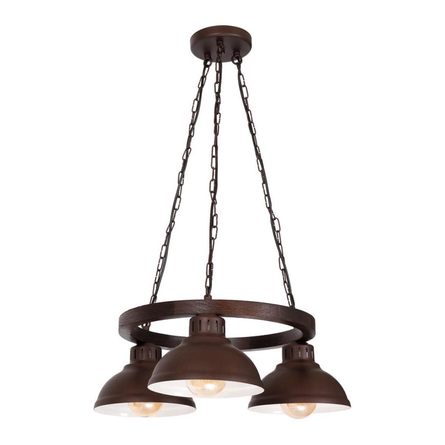 Hanglamp aan ketting HAKON ROUND 3xE27/60W/230V donker