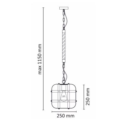 Hanglamp aan ketting KLATKA 1xE27/10W/230V