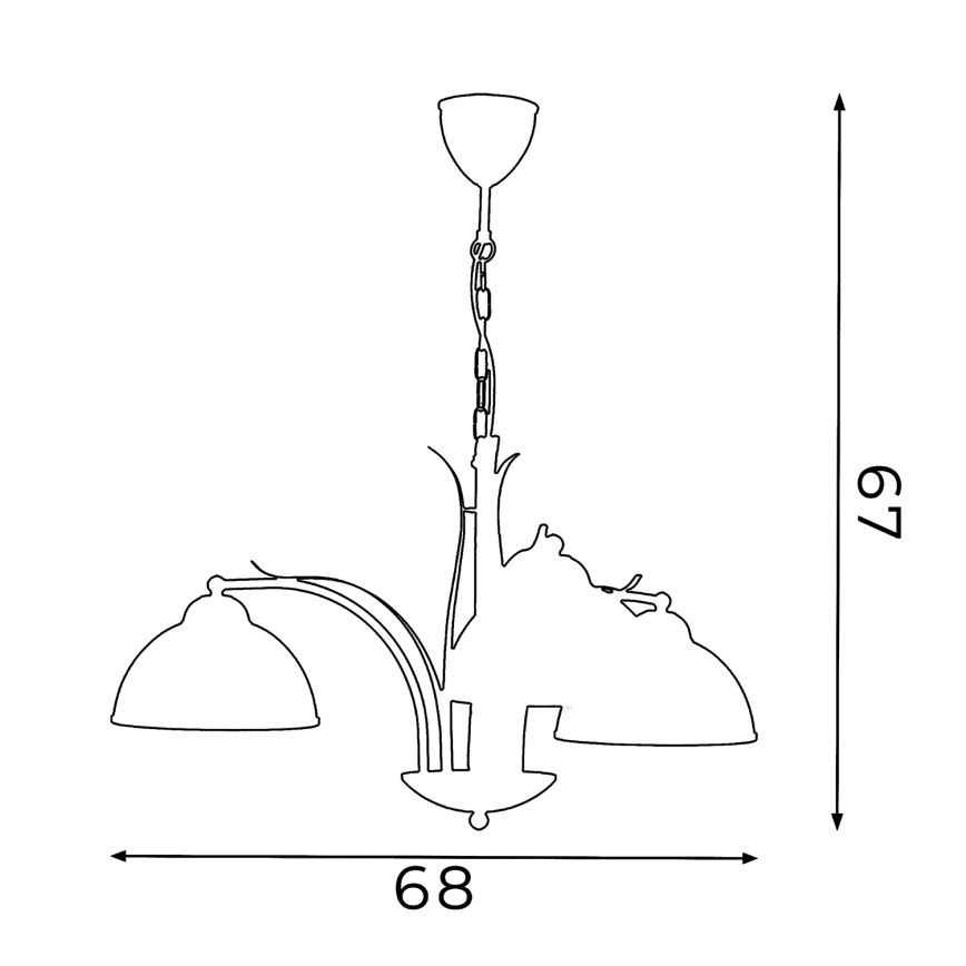 Hanglamp aan ketting KORFU 3xE27/60W/230V