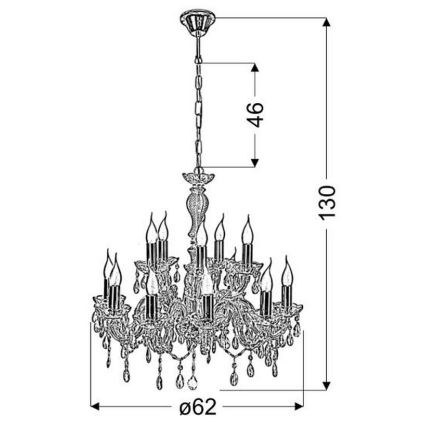 Hanglamp aan ketting MARIA TERESA 12xE14/40W/230V