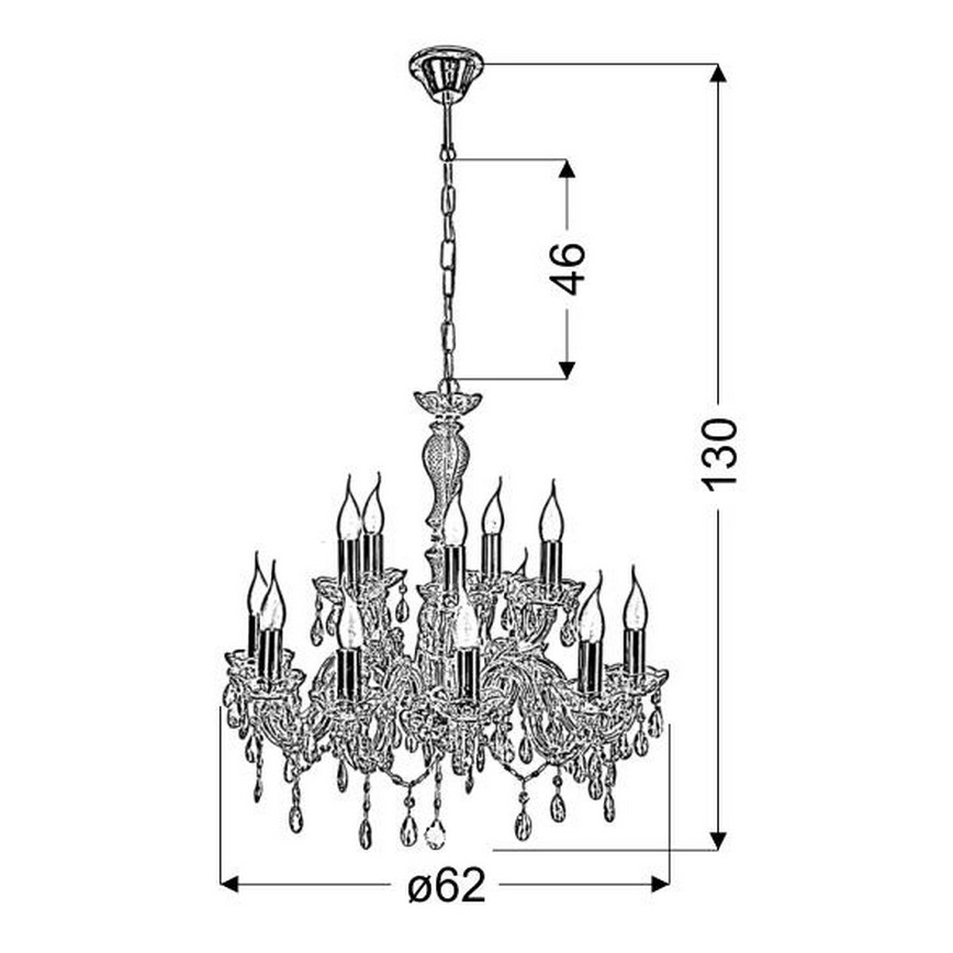 Hanglamp aan ketting MARIA TERESA 12xE14/40W/230V