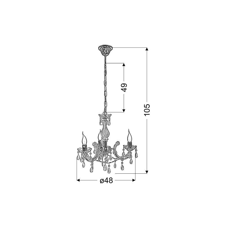 Hanglamp aan ketting MARIA TERESA 3xE14/40W/230V