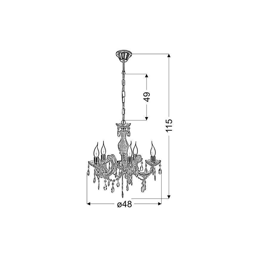 Hanglamp aan ketting MARIA TERESA 5xE14/40W/230V