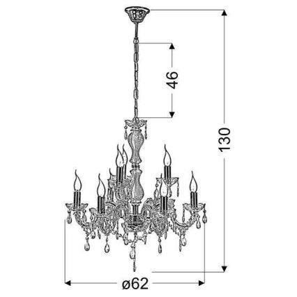 Hanglamp aan ketting MARIA TERESA 8xE14/40W/230V