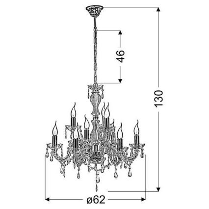 Hanglamp aan ketting MARIA TERESA 9xE14/40W/230V