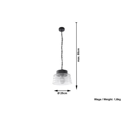 Hanglamp aan ketting MARINA 1xE27/60W/230V