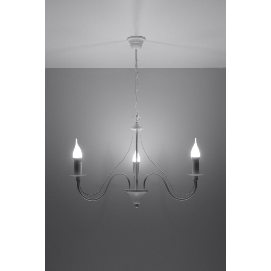 Hanglamp aan ketting MINERWA 3 3xE14/40W/230V wit