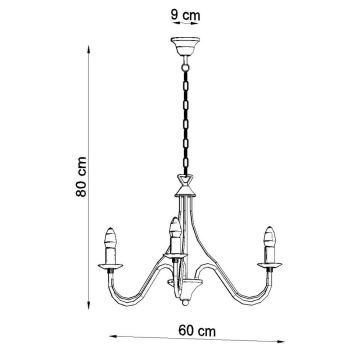 Hanglamp aan ketting MINERWA 3 3xE14/40W/230V zwart