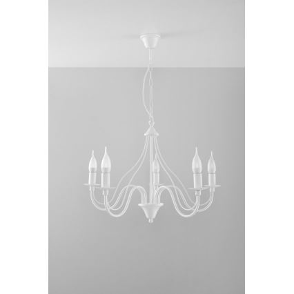 Hanglamp aan ketting MINERWA 5 5xE14/40W/230V wit