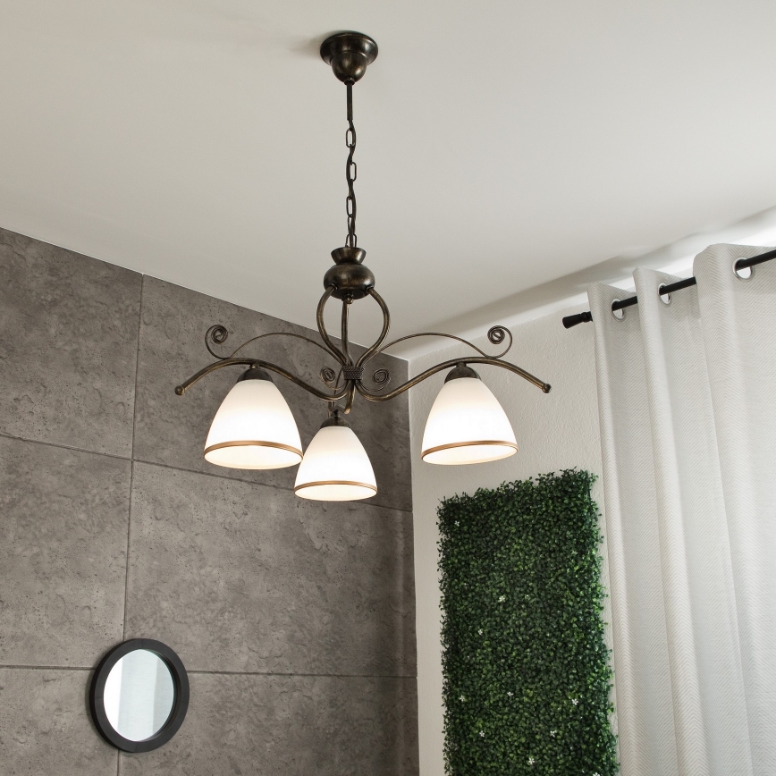 Hanglamp aan ketting RETRO II 3x E27 / 60W / 230V