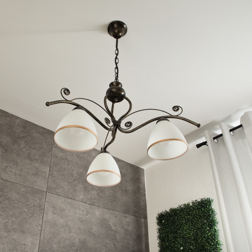 Hanglamp aan ketting RETRO II 3x E27 / 60W / 230V