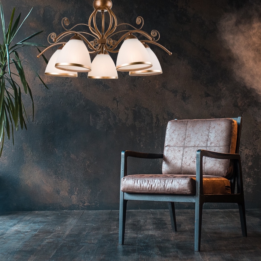 Hanglamp aan ketting RETRO II 5xE27/60W/230V