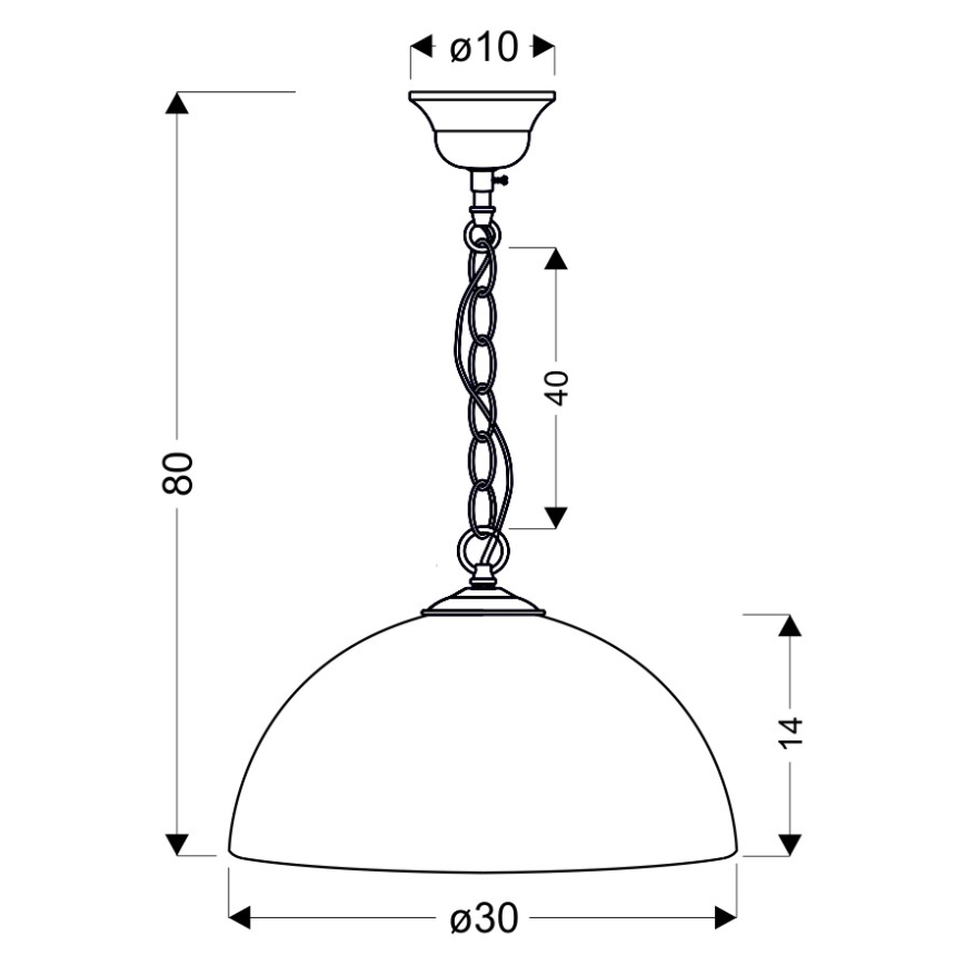 Hanglamp aan ketting SUGAR 1xE27/60W/230V wit/gouden