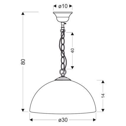 Hanglamp aan ketting SUGAR 1xE27/60W/230V wit