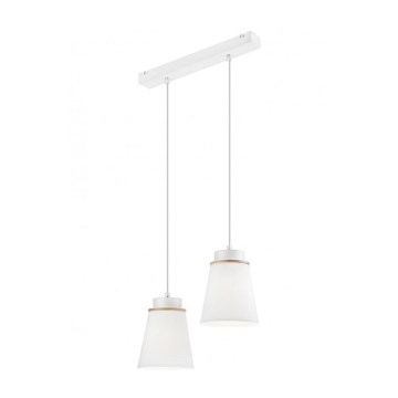 Hanglamp aan koord AGUSTINO 2xE27/60W/230V wit