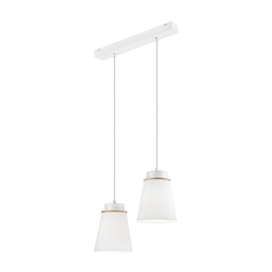 Hanglamp aan koord AGUSTINO 2xE27/60W/230V wit