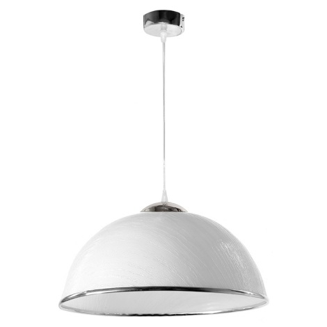 Hanglamp aan koord AKRYL - chroom KS 1xE27/60W wit structuur