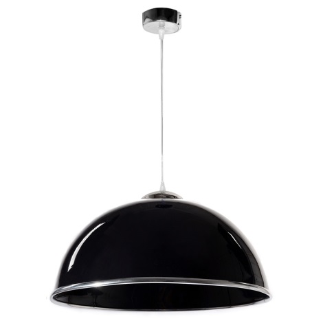 Hanglamp aan koord AKRYL - chroom KS 1xE27/60W zwart hoogglans