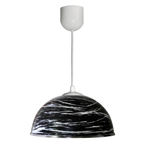 Hanglamp aan koord AKRYL KS 1xE27/60W zwart abstract