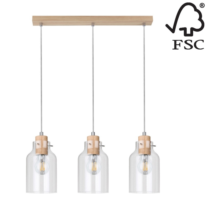 Hanglamp aan koord ALESSANDRO 3xE27/60W/230V - FSC-gecertificeerd