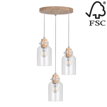 Hanglamp aan koord ALESSANDRO 3xE27/60W/230V - FSC-gecertificeerd