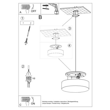 Hanglamp aan koord ARENA 35 2xE27/60W/230V zwart