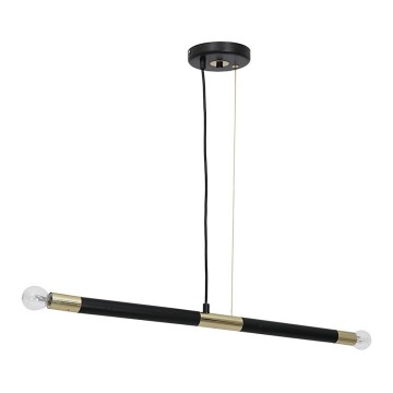 Hanglamp aan koord BASTONE 2xE14/40W/230V zwart/gouden