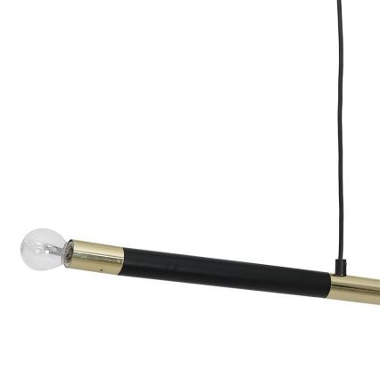 Hanglamp aan koord BASTONE 2xE14/40W/230V zwart/gouden