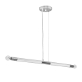 Hanglamp aan koord BASTONE WHITE 2xE14/40W/230V wit/chroom glans