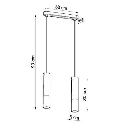 Hanglamp aan koord BORGIO 2xGU10/40W/230V