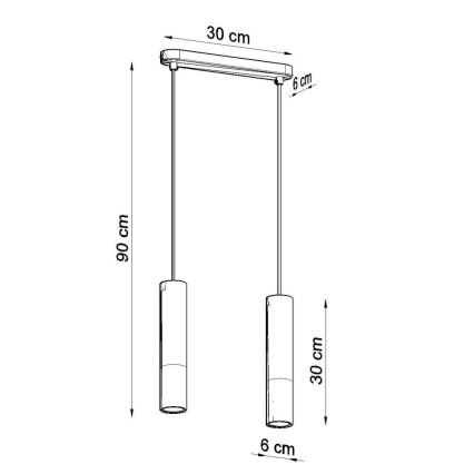 Hanglamp aan koord BORGIO 2xGU10/40W/230V